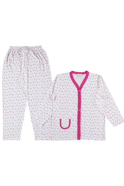 bipamuk Venessa Design Plus Size Full Button Cotton Women's Pajamas Set Comfortable Fit Xl/2Xl