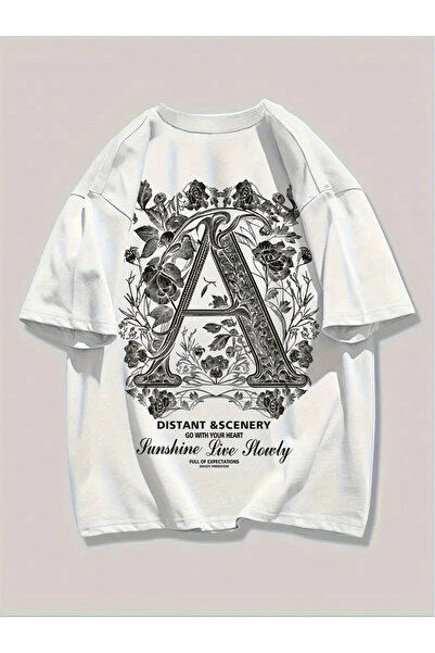 Jose Clothing تي شيرت مطبوع بأكمام قصيرة ومقاس كبير ممتاز