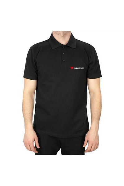 Z zepplin Dainese Logo Text Polo Neck Black T-Shirt