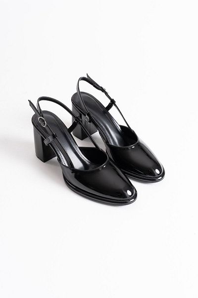 HERA SHOES Denma Black Patent Leather Women's Heeled Shoes