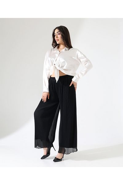 Fi'l Arz Fashion Pleated Lined Chiffon Trousers