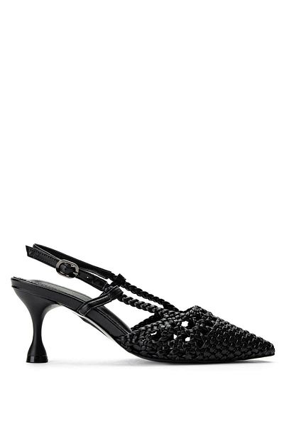 Tamer Tanca Women's Faux Leather Black Heeled Shoes