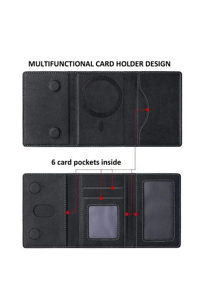 GENERAL Luxury Leather Multi-Purpose Magnetic Card Wallet