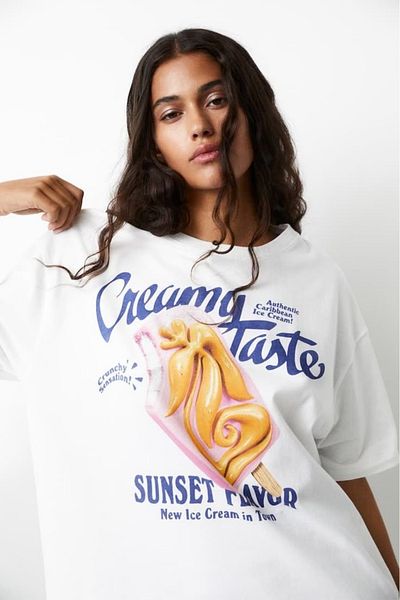 sole stories Premium Oversize Cut Short Sleeve Printed T-Shirt