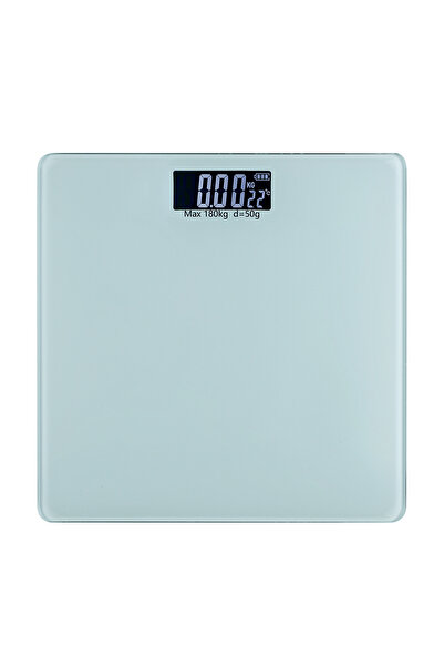 Lawazim ميزان الجسم باللون الأبيض - ميزان رقمي للوزن 180 كجم بشاشة LCD مع منصة زجاجية وخطوة