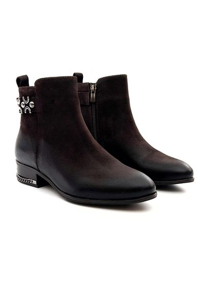Venüs 2152712K Women's Genuine Leather Nubuck Buckle Pointed Toe Short Boots