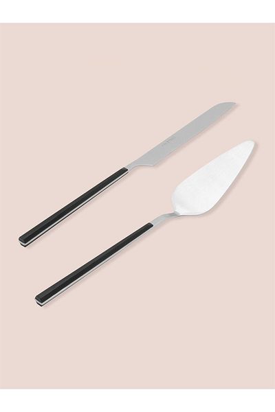 The Mia Bianco Pasta Serving Set Silver 2 Pieces