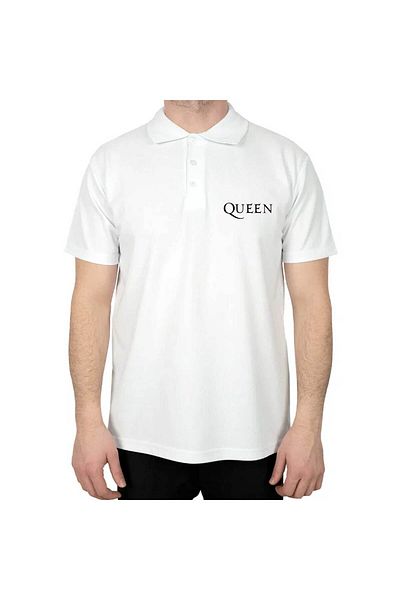 Z zepplin Λευκό μπλουζάκι με λογότυπο Queen Polo γιακά