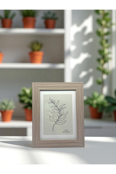 CİHO 15×20 cm Glass Beige Decorative Contrast Photo / Memory Frame