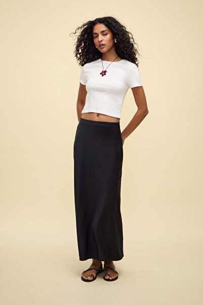 Stradivarius Saten midi etek