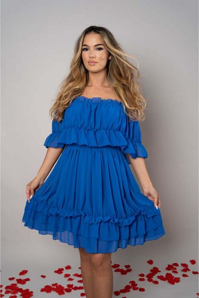 MONNET MODA Rochie Voal Albastra - Marime Universala