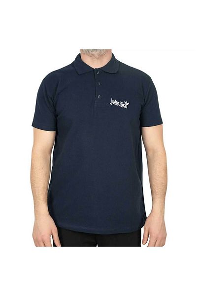 Z zepplin Judas Priest Polo Neck Navy Blue T-Shirt