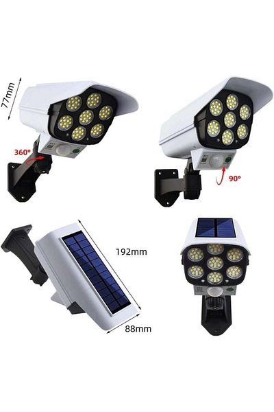GENERAL Solar Powered Wall Light with Motion Sensor - Security Camera Design