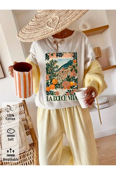 sole stories Premium Oversize Cut Short Sleeve Printed T-Shirt