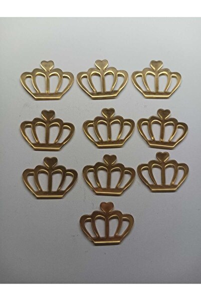 Şirin Lazer PRENSEN TAÇ 10 ADET 4 CM GOLD AYNALI PLEKSİ KENDİNDEN YAPIŞKANLI ...