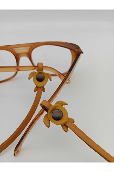 İSTANBUL SANDALET حزام نظارات شمسية من الجلد الطبيعي بتصميم خاص حزام أصفر صند...