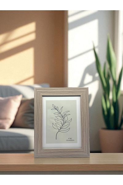 CİHO 15×20 cm Glass Beige Decorative Contrast Photo / Memory Frame