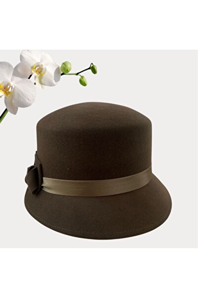 Confortino Luxury women's felt hat with small brim and satin ribbon - ONE SIZE, ADJUSTABLE