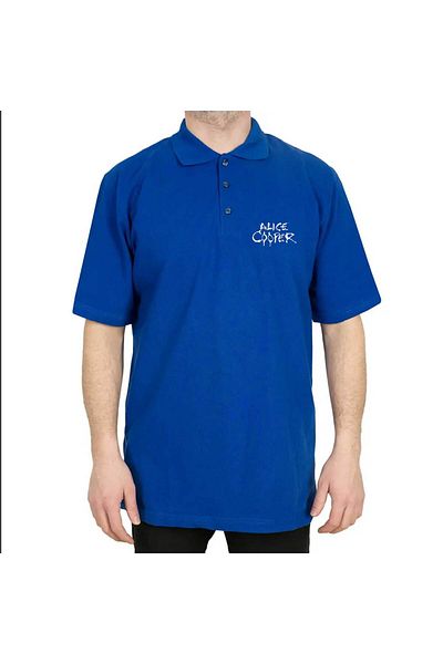 Z zepplin Alice Coper Logo Polo Neck Blue T-Shirt