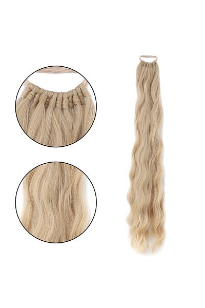 Mina Peruk Rubber Buckle Ponytail Water Wave - Honey Foam Platinum Highlight