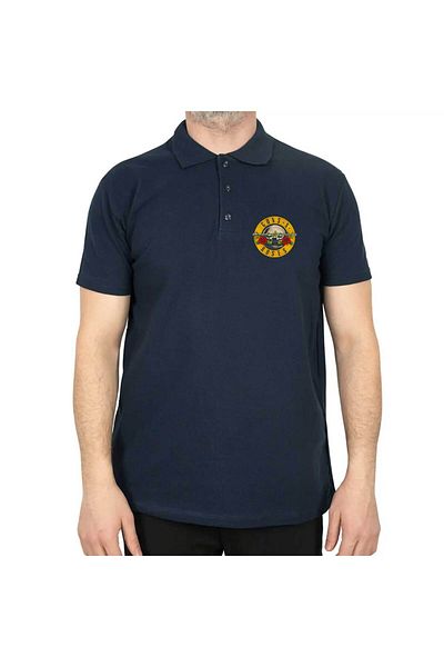 Z zepplin Μπλουζάκι με γιακά πόλο Guns N Roses Navy Blue