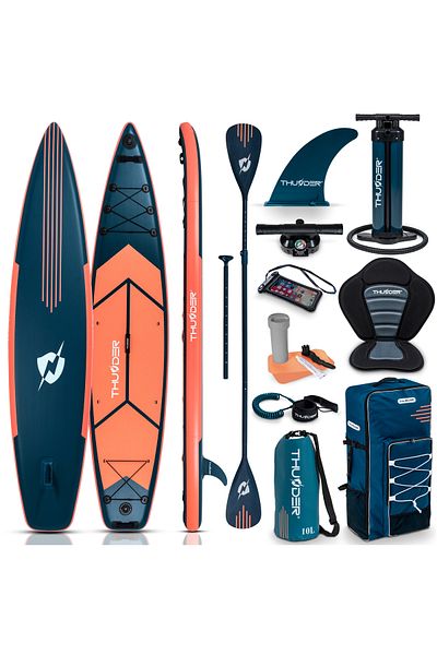 Thunder Placa Sup Gonflabilă Misty, 365x75x15cm, Set Cu Rucsac, Scaun, Pompă, Verde/Salmon