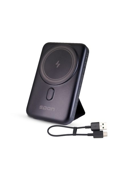 Spon Mag Power Bank and Wireless Charger 10,000 with Multi-Use Stand
