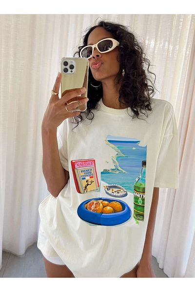 sole stories Premium Oversize Cut Short Sleeve Printed T-Shirt