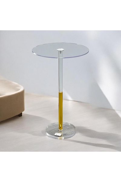 Gharaib Al Tuhaf NEVA Round Service Table with Modern Design - Clear Acrylic