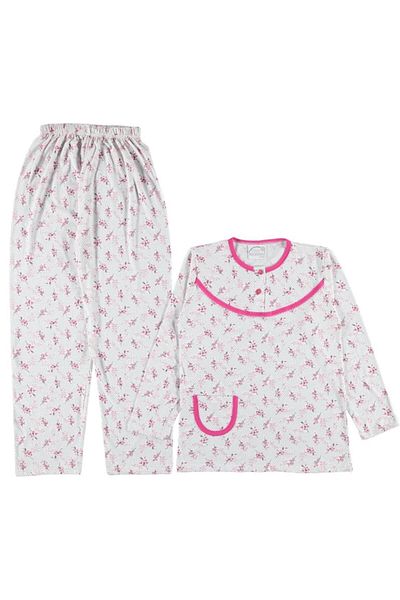 bipamuk Nora Line Design Women's Two Button Pajamas Suit Cotton Summer M–Xxl