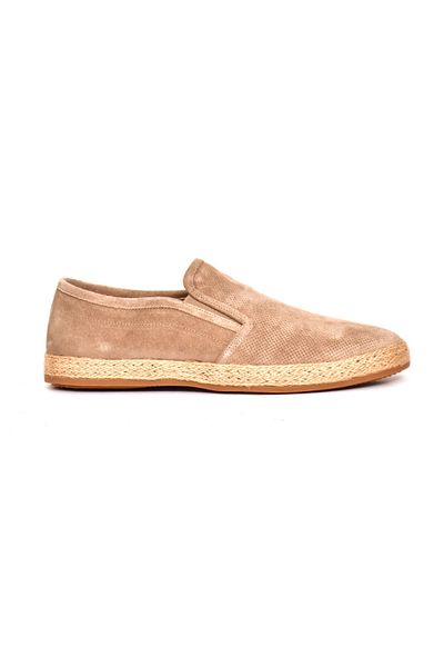 Tuna Genuine Suede Leather Beige Jut Sole Sports Men's Shoes - 245533