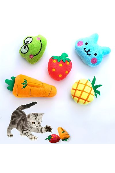 COOYA 10-Piece Cat Catnip Toys Stuffed Doll, Kitten Chew Toy, Random 10 with Package Bag (Multicolor)