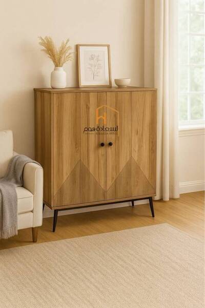 Al Saada Home Multi-Purpose Shoe Cabinet 80×32×95 - Beige