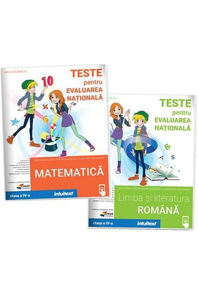 Editura Intuitext Set 2 carti Teste de matematica si limba romana pe