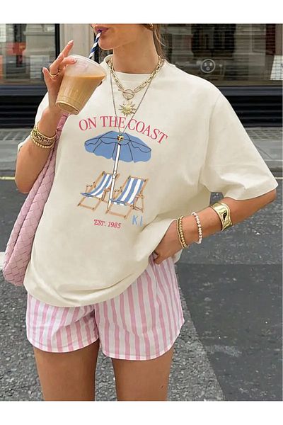 sole stories Premium Oversize Cut Short Sleeve Printed T-Shirt