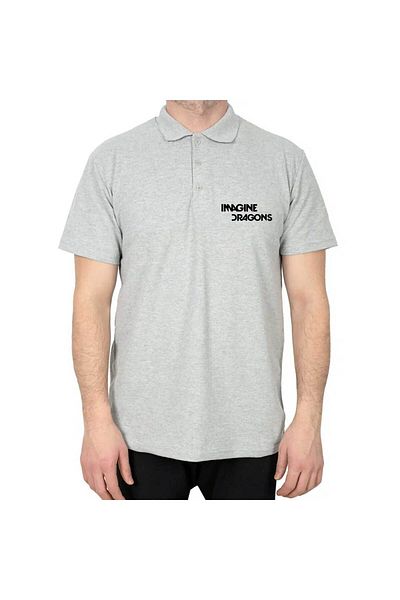 Z zepplin Imagine Dragons Logo Polo Neck Gray T-Shirt
