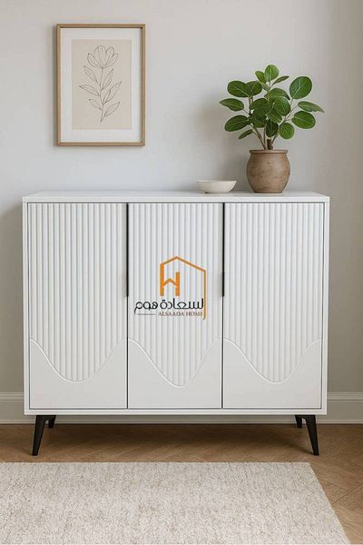 Al Saada Home Multi-purpose Shoe Cabinet 100×35×95 - White