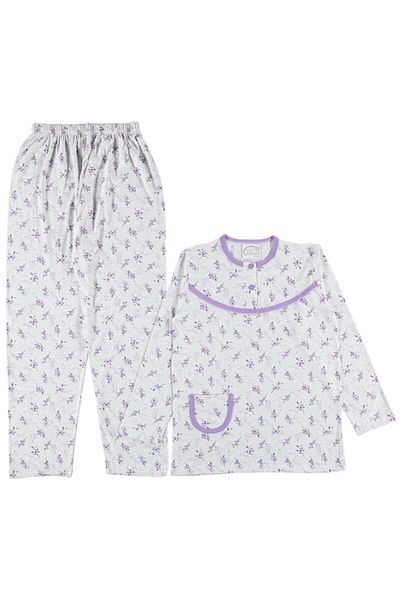 bipamuk Nora Line Design Women's Two Button Pajamas Suit Cotton Summer M–Xxl
