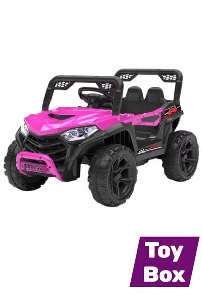 Toybox سيارة كهربائية للأطفال بأربع عجلات، مزودة بمؤثرات صوتية وإضاءة، قيادة سلسة، سيارة ركوب للأطفال
