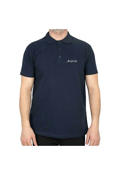 Z zepplin Anathema Logo Polo Neck Navy Blue T-Shirt