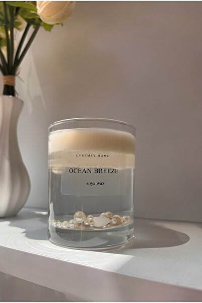 Evremly Home Hediyelik İncili Ve Deniz Kabuklu Bardak Mum