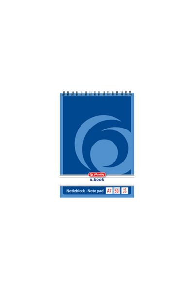Herlitz X.book Notebook A7, Color Blue, Material Paper, 50 Sheets, Spiral Bound, Ruled Format