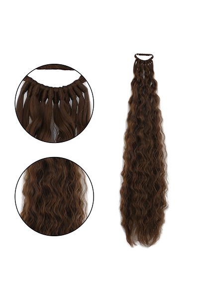 Mina Peruk Rubber Buckle Ponytail Fluffy Afro Wavy - Auburn