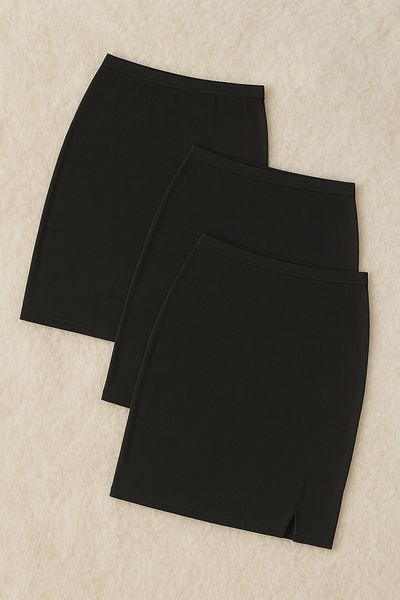 Loule Women's Clothing Cotton & Modal 3 Pieces Gathering Above Knee Underskirt Skirt Ll.K51.O17.001