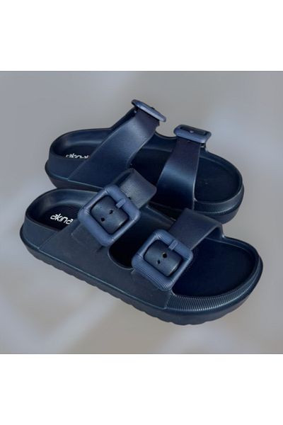 AkınalBella Unisex Double Buckle Eva Soft Soft Sole Beach Pool Slippers
