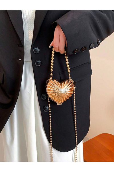 La Saade La Mer Bijou- Heart Gold Hand and Arm Bag