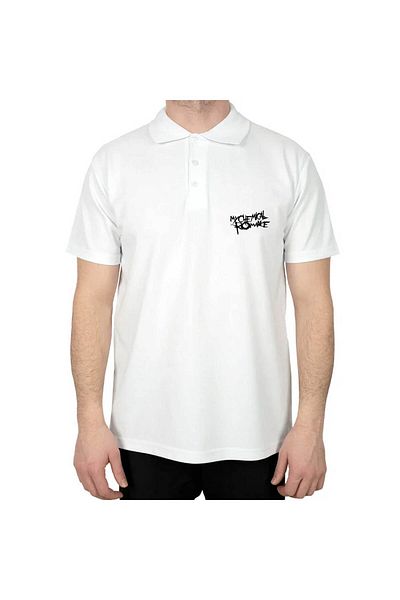 Z zepplin My Chemical Romance Logo Symbol Polo Neck White T-Shirt