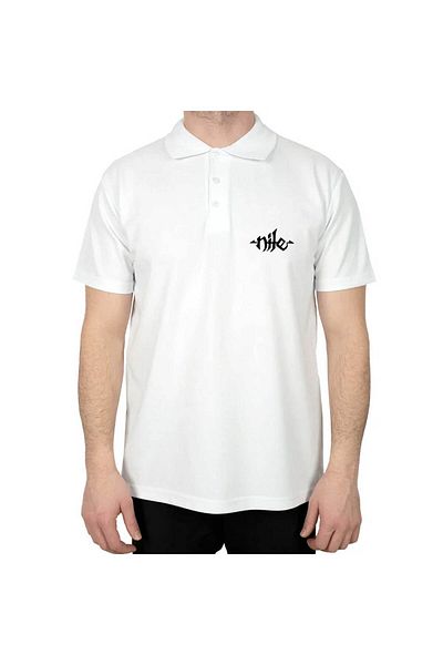Z zepplin Tricou alb cu guler polo cu logo Nile