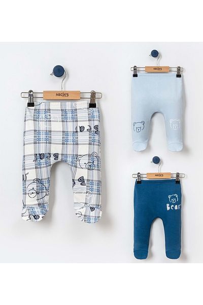 NECİXS BEBEE Bear with Triple Booties Pants Set Blue