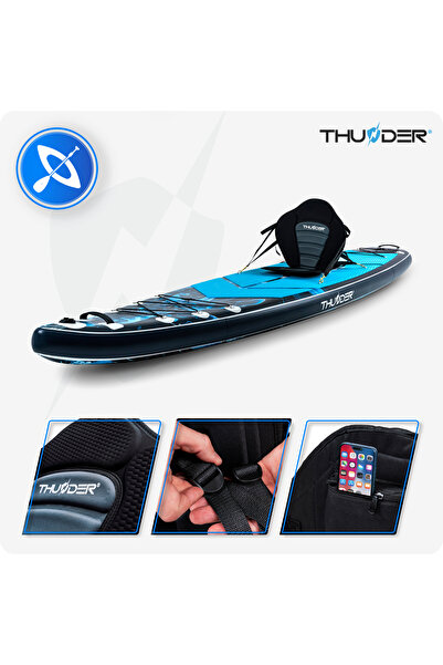 Thunder Bluet Inflatable SUP Board, 365x75x15cm, Set With Backpack, Seat, Pump, Marina
